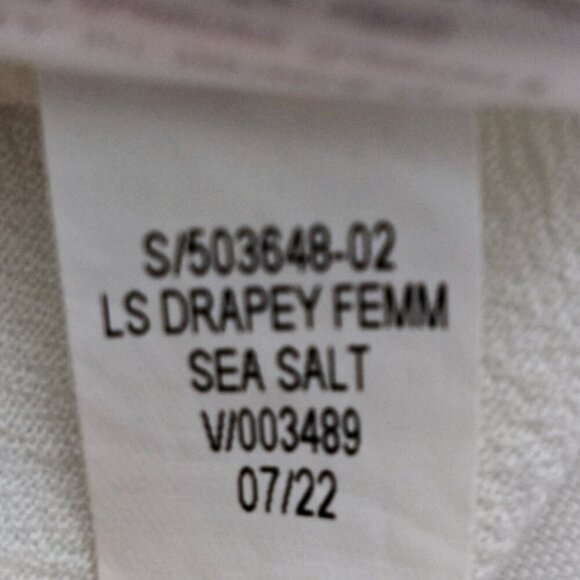 OLD NAVY Split-Neck Long-Sleeve Drapey Button Up Blouse Crepe Top Sea Salt Sz M - Picture 8 of 8
